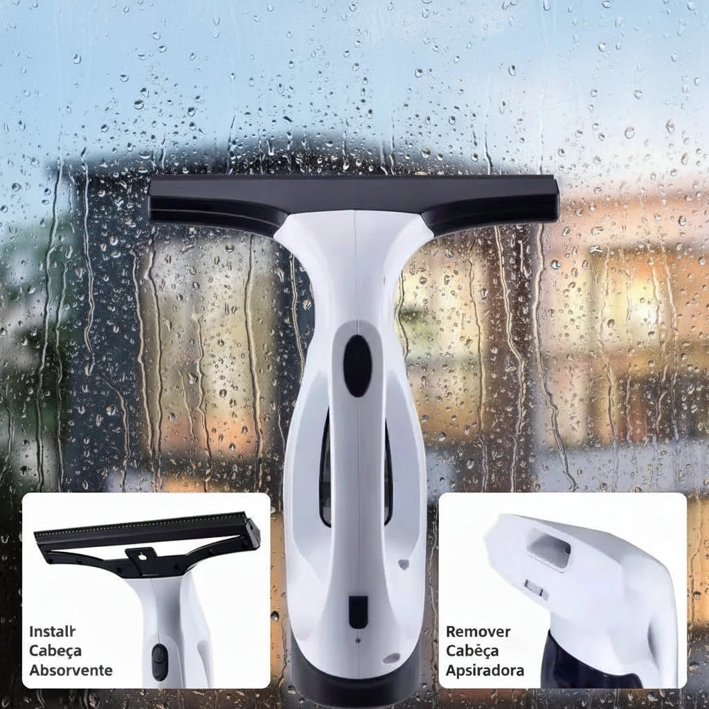 LimpaMax Pro - Aspirador e Limpador de Vidros Sem Fio