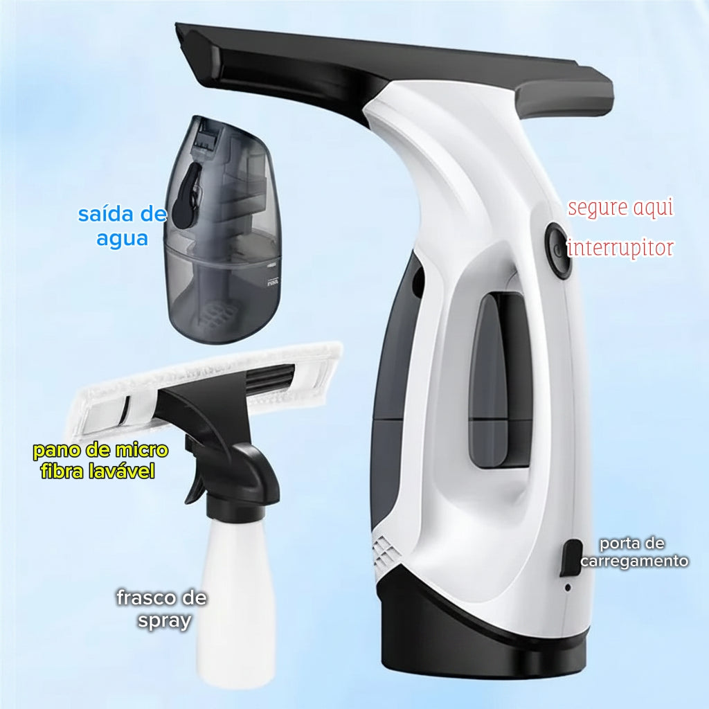 LimpaMax Pro - Aspirador e Limpador de Vidros Sem Fio