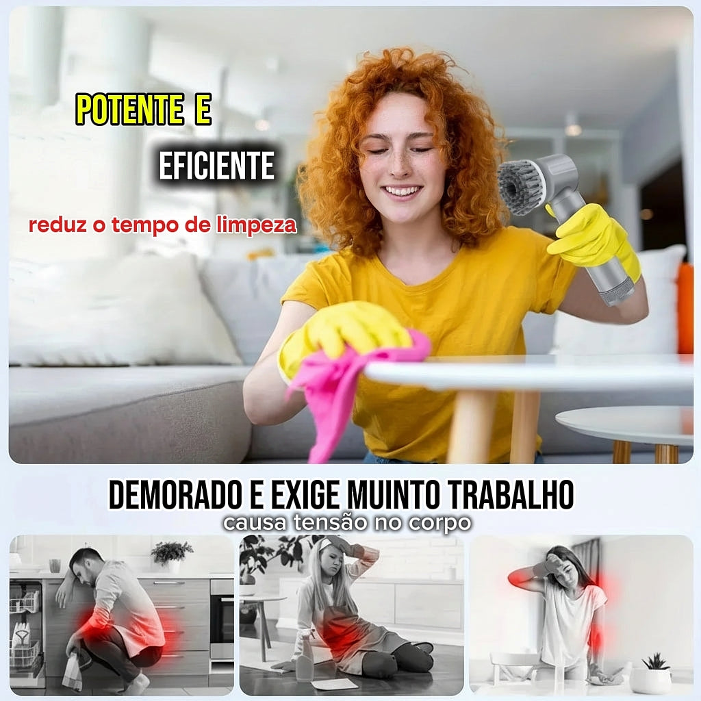 SuperEscova 5 em 1 - Escova de Limpeza Elétrica Recarregável Premium