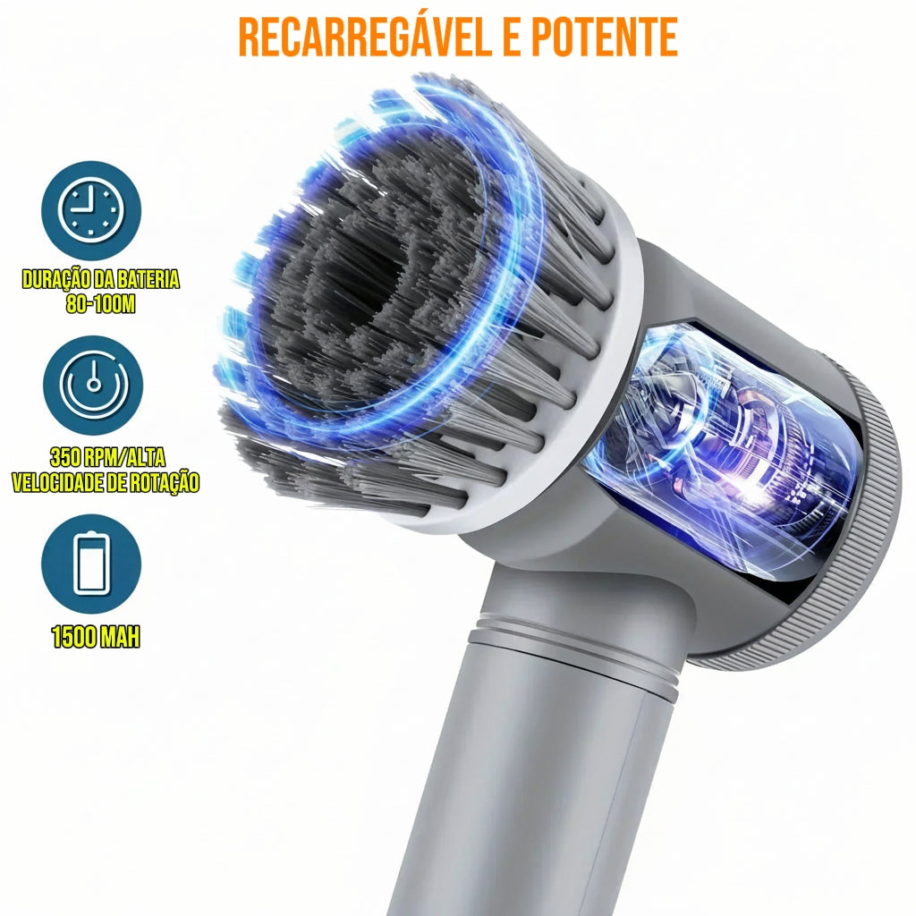 SuperEscova 5 em 1 - Escova de Limpeza Elétrica Recarregável Premium